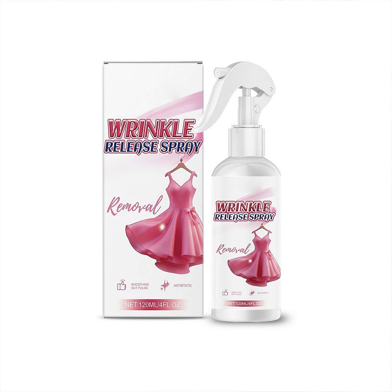 Wrinkle Release Spray Static Guard Spray – 120ml Portable Fabric Refresh Mist with Fresh Scent, Smooths Wrinkles & Reduces Static for Shirts, Travel, Daily Wear - Image 1